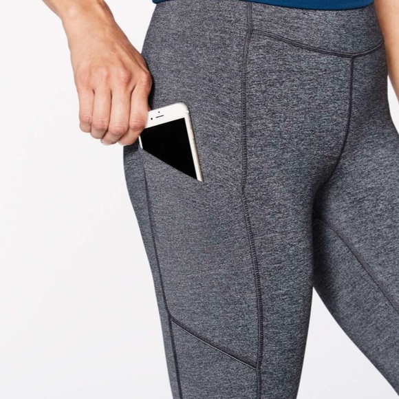 Lululemon Speed Up Crop (21”) Leggings - Pant Heathered Black - Size 4 - Picture 5 of 11